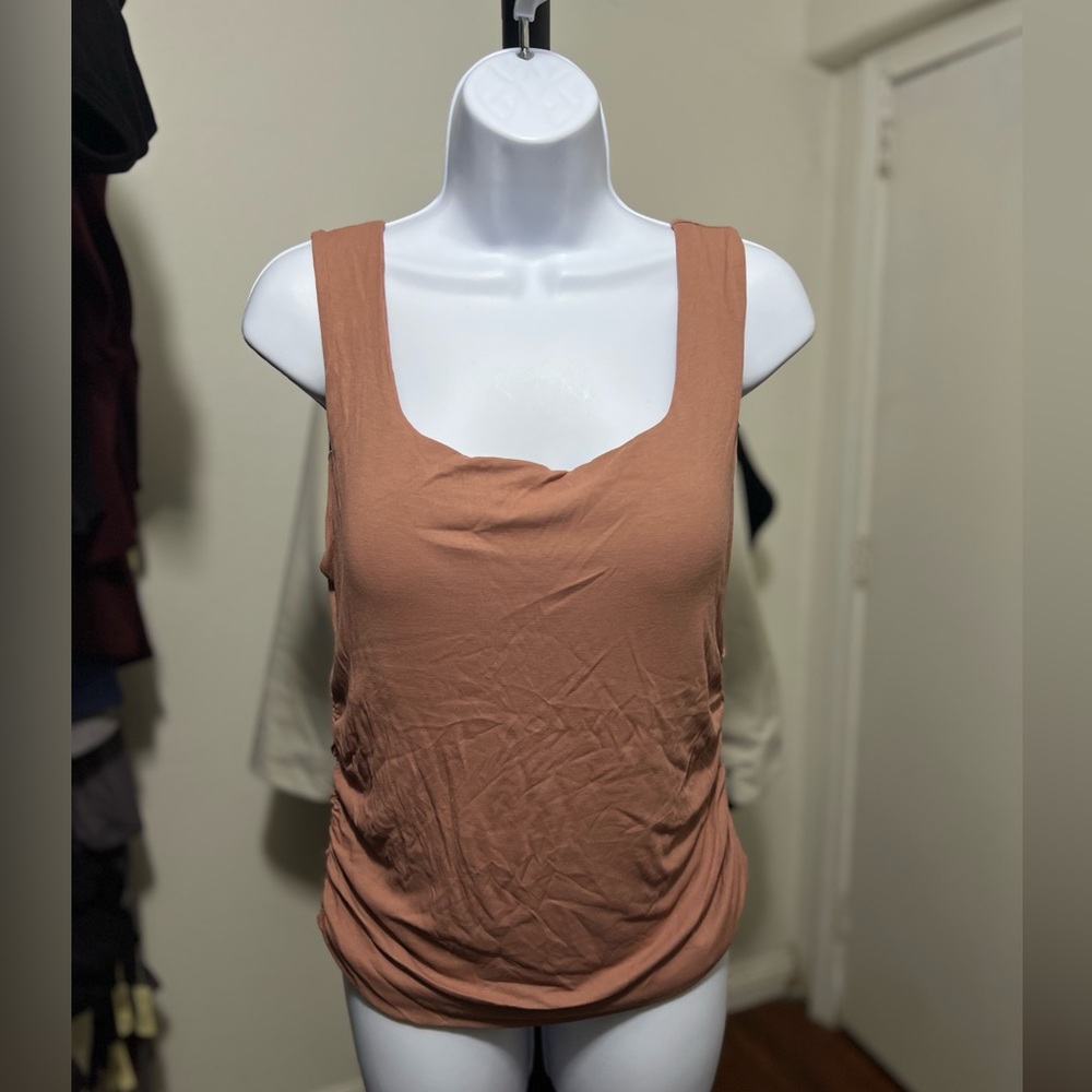OGL Eco-SkinKiss® Ruched Sides Square Brami Tank Top-Hip Length - Picture 2 of 4
